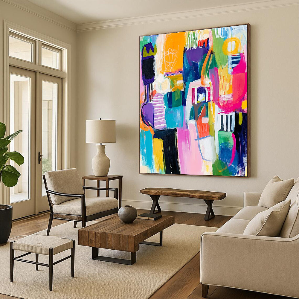 Vibrant City Abstract Art for Dining Room & Sunroom STSC678