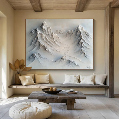 3D White Mountain Sculpture Art for Luxury Ski Lodge & Nature - Lover’s Home SC509