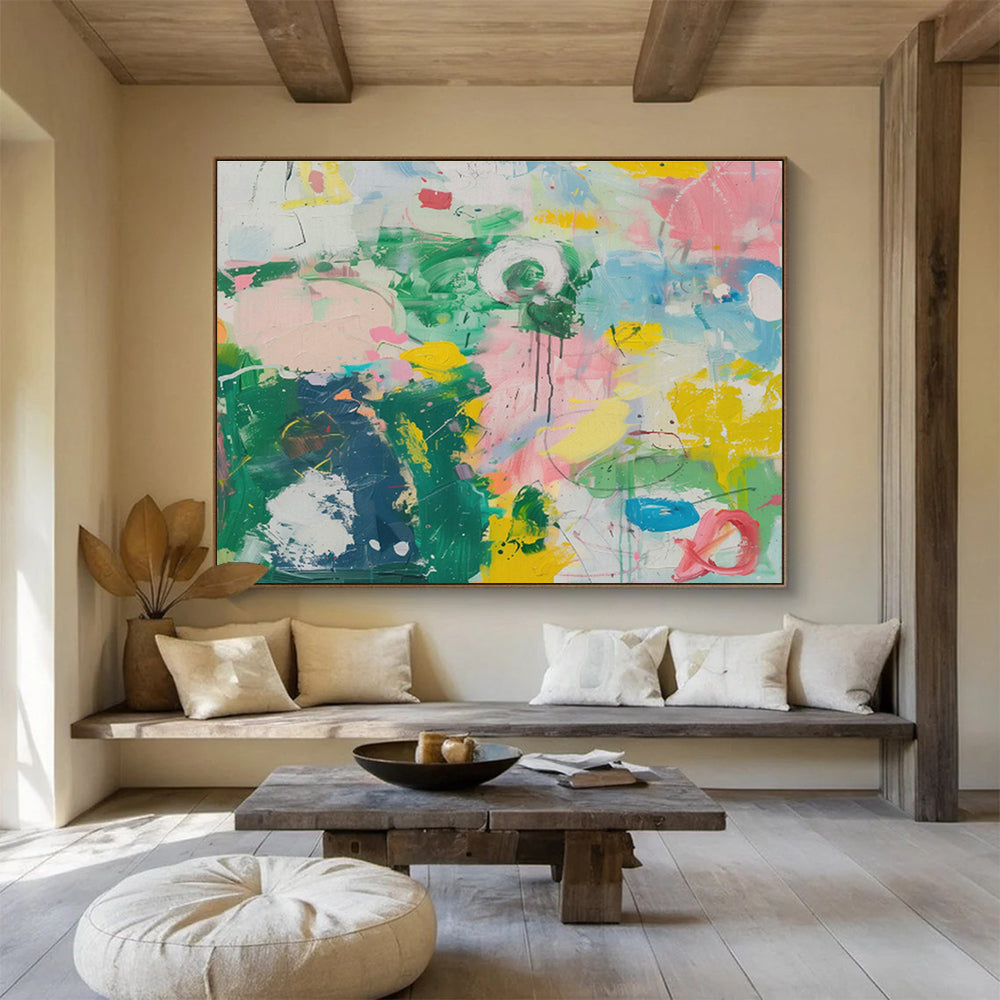 Vibrant Abstract Garden Art for Lively Kitchen Nook DLZ2866