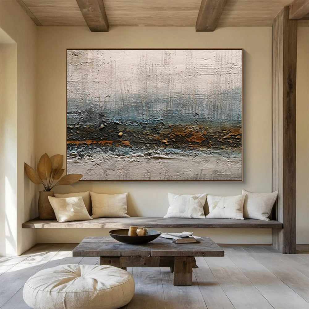 Grey - White - Blue Abstract Art for Industrial - Style Hallway DLZ2758