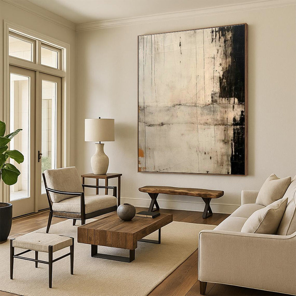 Textured Monochrome Abstract Art for Rustic - Modern Home & Art - Themed Library DLZ2124