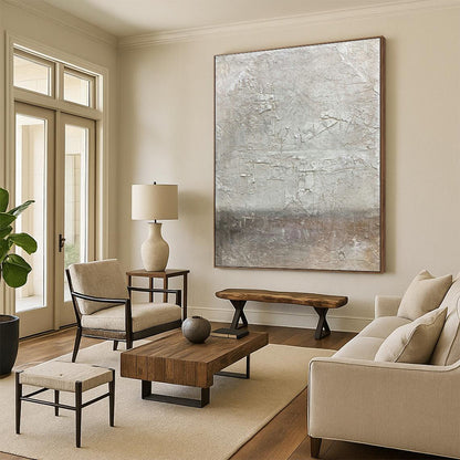 Textured Gray Abstract Art for Industrial - Chic Office & Modern Gallery DLZ2191
