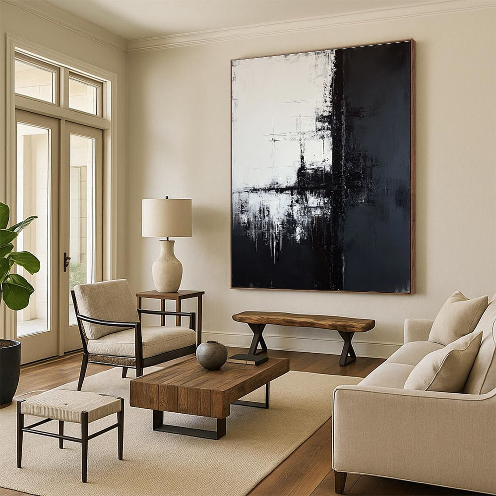Black and White Abstract for Minimalist Gallery & Contemporary Studio Space STSC372
