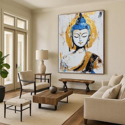Abstract Buddha Portrait for Zen - Inspired Meditation Space & Cultural Art Gallery STSC338