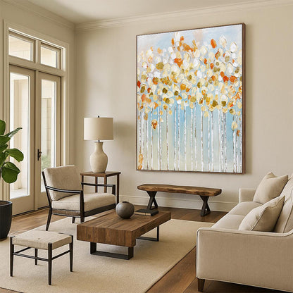 Golden Floral Tree Art for Bohemian Bedroom & Luxury Spa DLZ2161