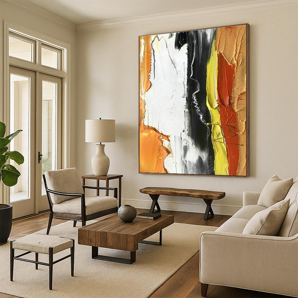 Contrast Color Thick - painted Abstract Art for Industrial Loft & Trendy Bar DLZ1453