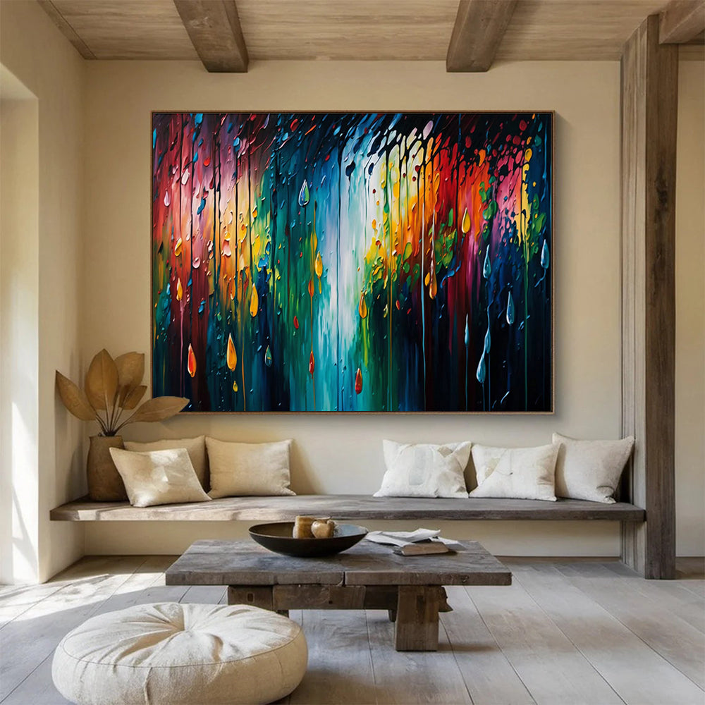 Colorful Raindrop Oil Painting for Creative Studio Break Areas DLZ3251