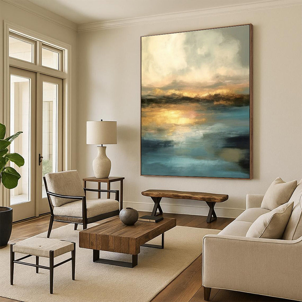 Golden Sunset Seascape Art for Beachfront Restaurant & Luxury Yacht Club DLZ1802