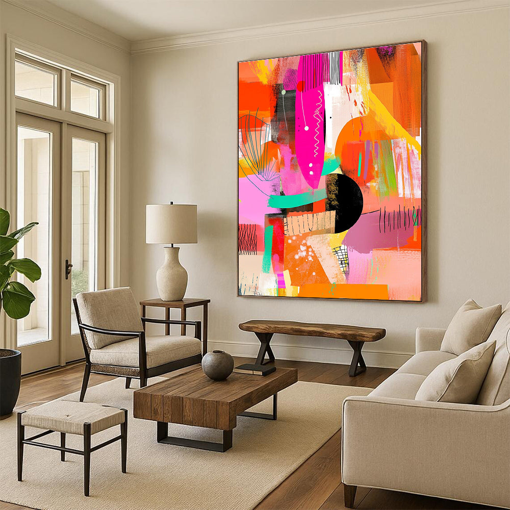 Vibrant Abstract Composition for Playful Kids’ Room & Art - Loving Office STSC1222