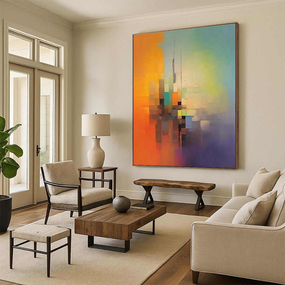 Colorful City Abstract Painting for Office & Living Room DLZ0363
