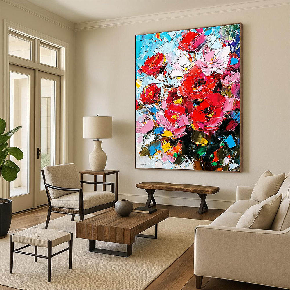 Colorful Flower Bouquet (Impasto) for Cheerful Café & Art - Loving Home Kitchen STSC927