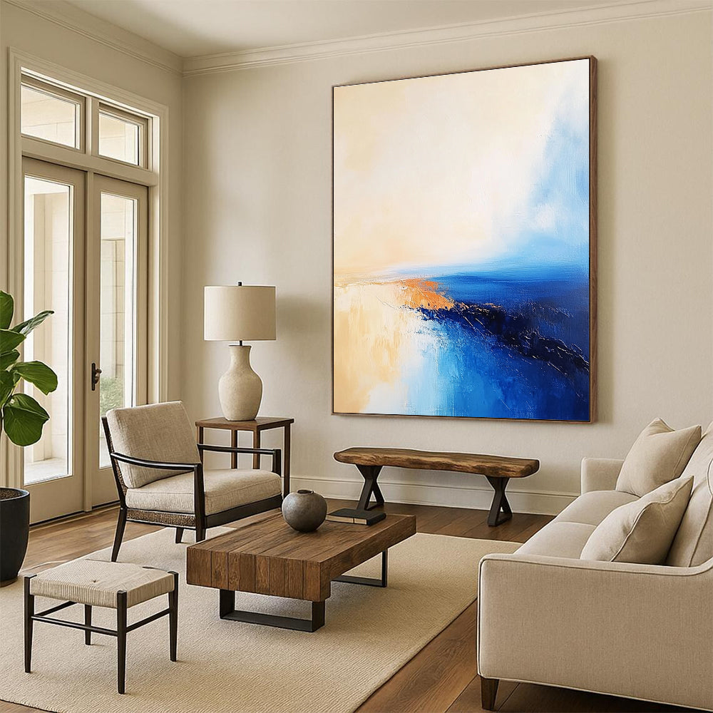 Minimalist Sea Abstract for Scandinavian - Style Home & Serene Meditation Room STSC599