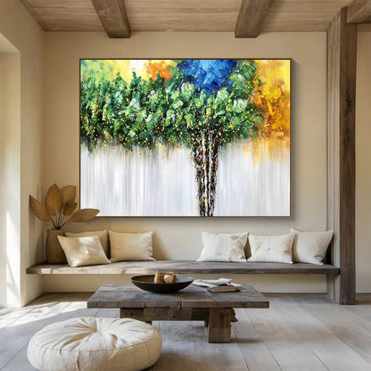 Colorful Tree Painting for Bohemian - Style Living Rooms DLZ2560