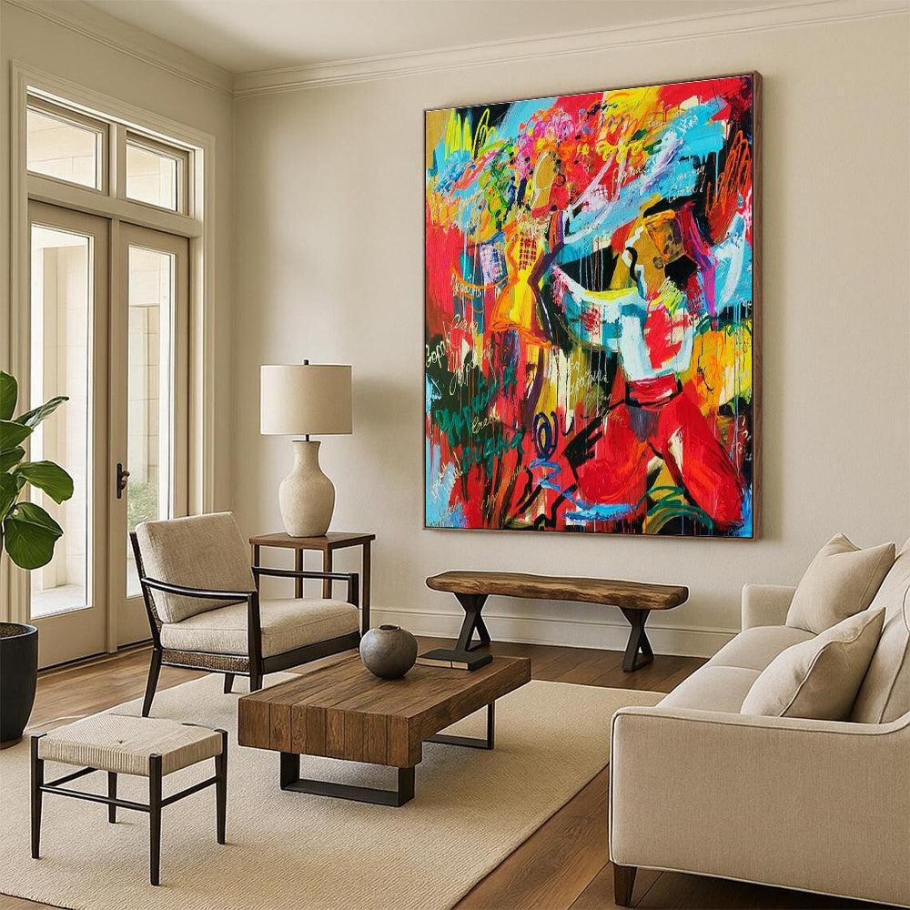 Colorful Abstract Figures Art for Creative Studio & Bohemian Café DLZ2104