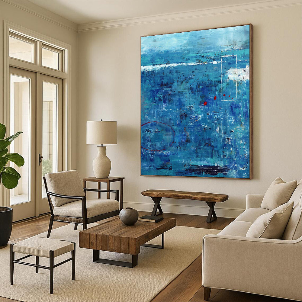 Blue Abstract Art for Art Gallery & Home Spa DLZ1107