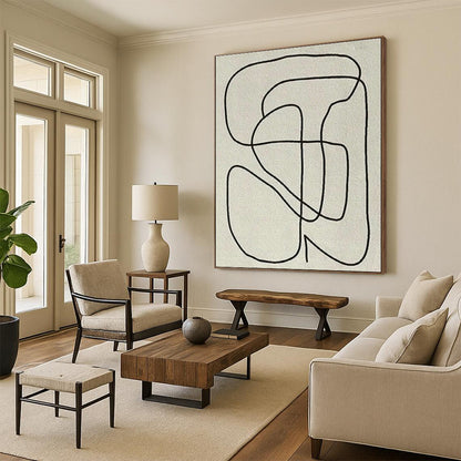 Single - Line Abstract Art for Minimalist Café & Home Bedroom DLZ1143