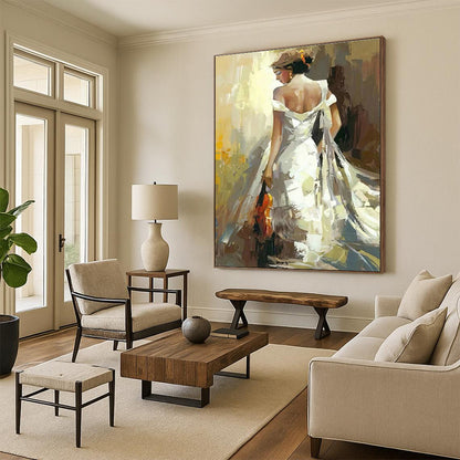 Artistic Woman with Violin Art for Music Room & Boho - Chic Living Space DLZ1964