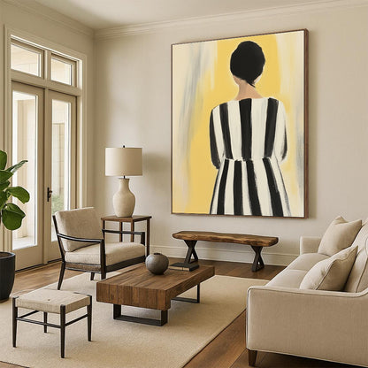 Woman in Striped Dress for Fashion - Inspired Bedroom & Art - Loving Boutique STSC1259