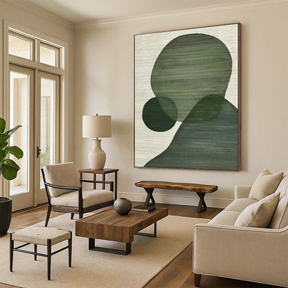 Green Geometric Art for Eco - Friendly Home Entryways DLZ0257