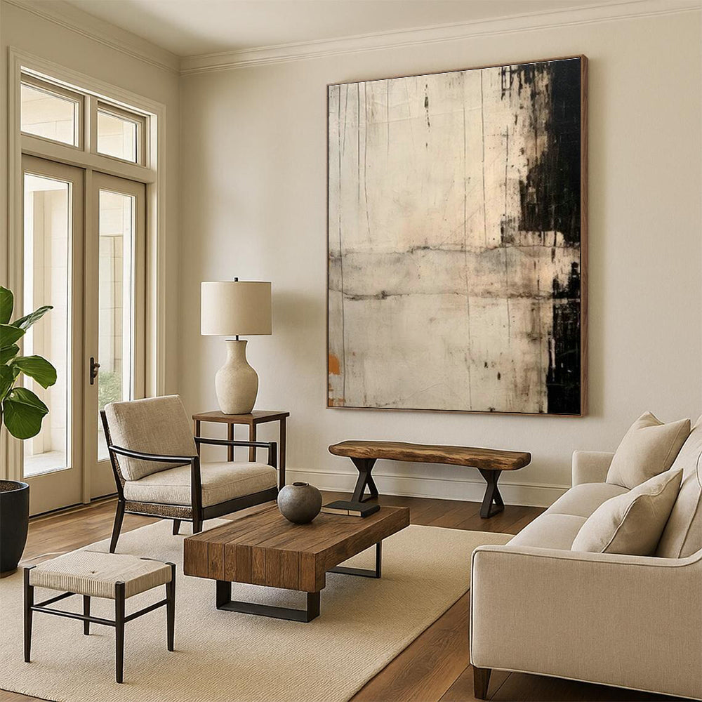 Gray - White Abstract Art for Living Room & Office DLZ0374