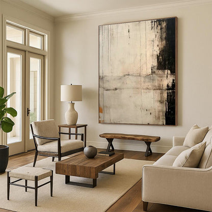 Gray - White Abstract Art for Living Room & Office DLZ0374