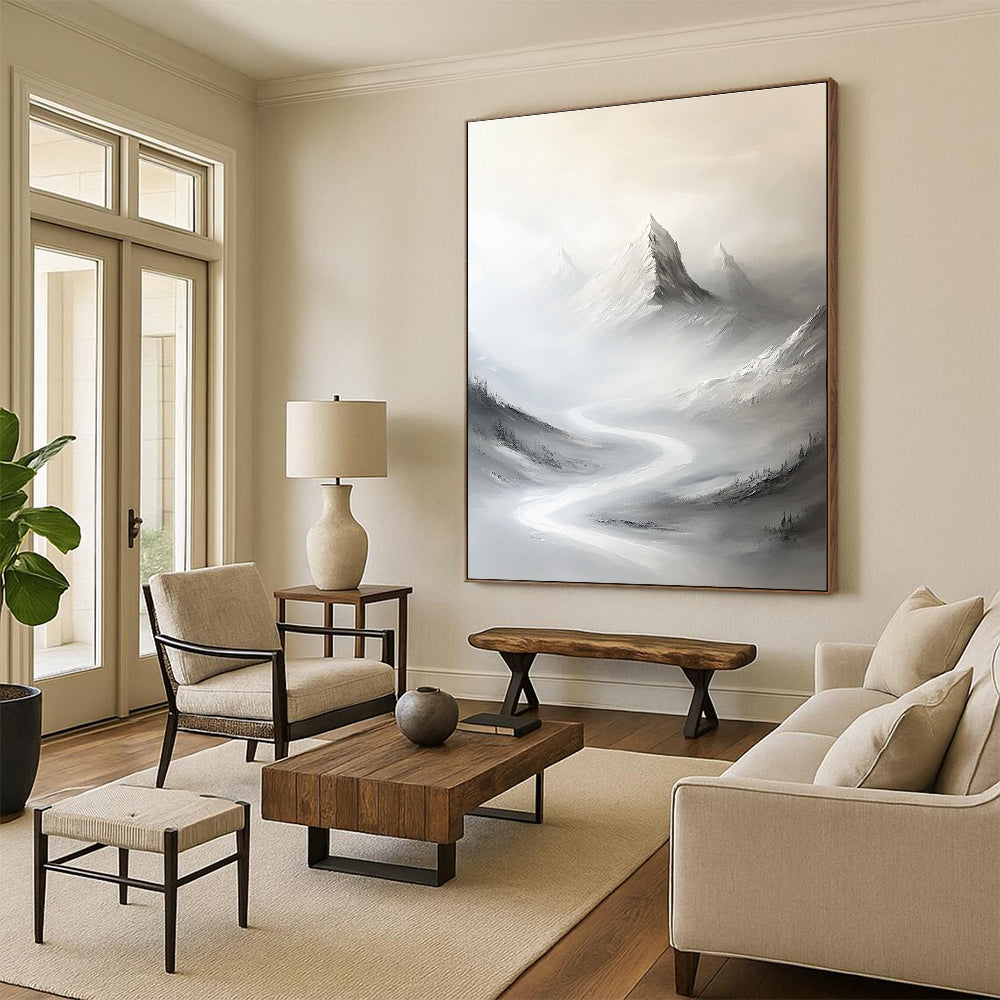 Misty Mountain Landscape Serene Landscape Art for Zen - Inspired Home & Nature - Lover’s Study STSC1492