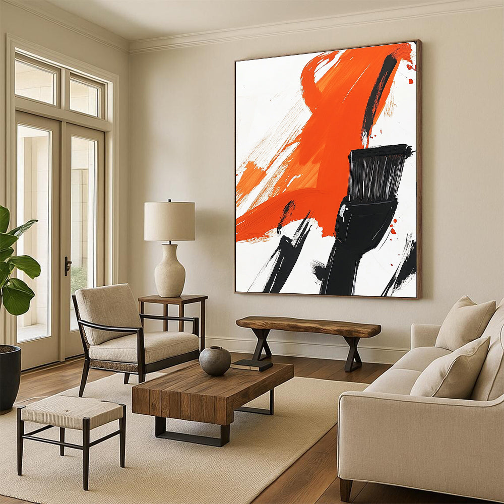 Orange Brushstroke with Tool for Creative Studio & Art Supply Store STSC1278