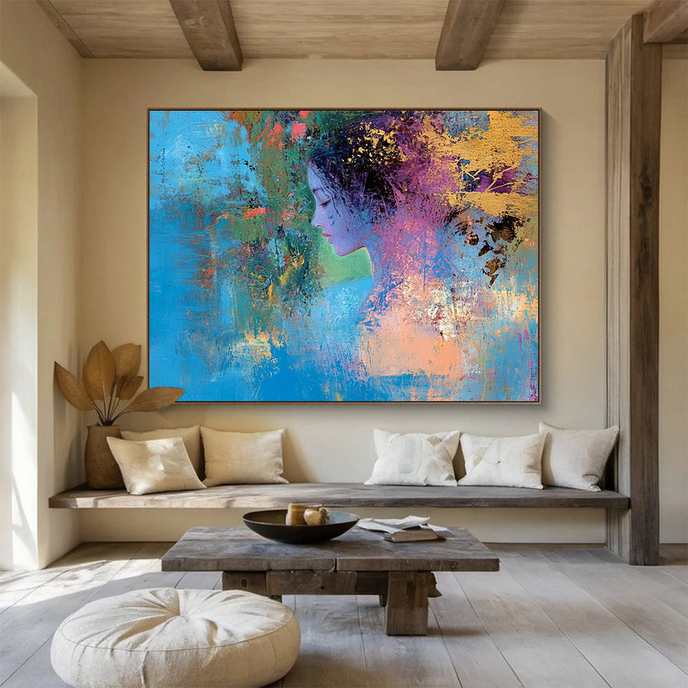 Colorful Portrait Abstract Art for Bohemian - Style Home & Art Gallery Exhibition SC429