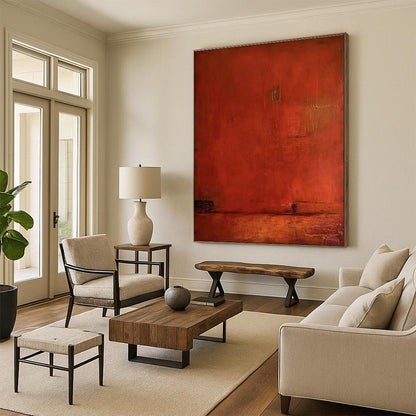 Red Textured Art for Wine Cellar Tasting Room & Romantic Dinner Venue DLZ1498