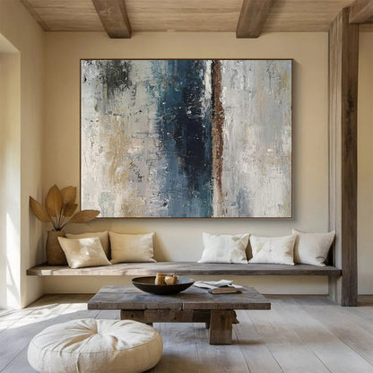 Blue - Brown Abstract Art for Industrial - Style Home Office Studios DLZ2677