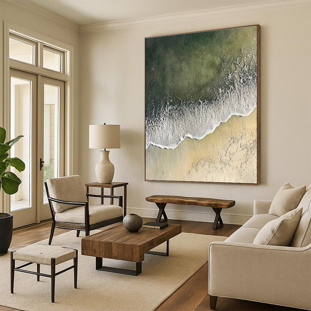 Aerial Beach View Art for Coastal Resort Lobby & Relaxing Home Bedroom STSC1431