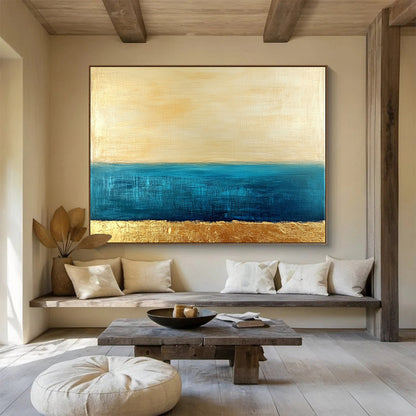 Minimalist Sea and Sky Art for Coastal Home Living Room & Serene Spa Lounge SC172