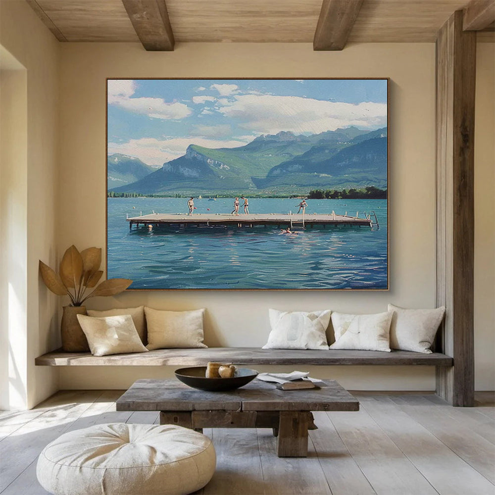 Lakeside Figure Realistic Art for Nature - Loving Dining Rooms DLZ2477