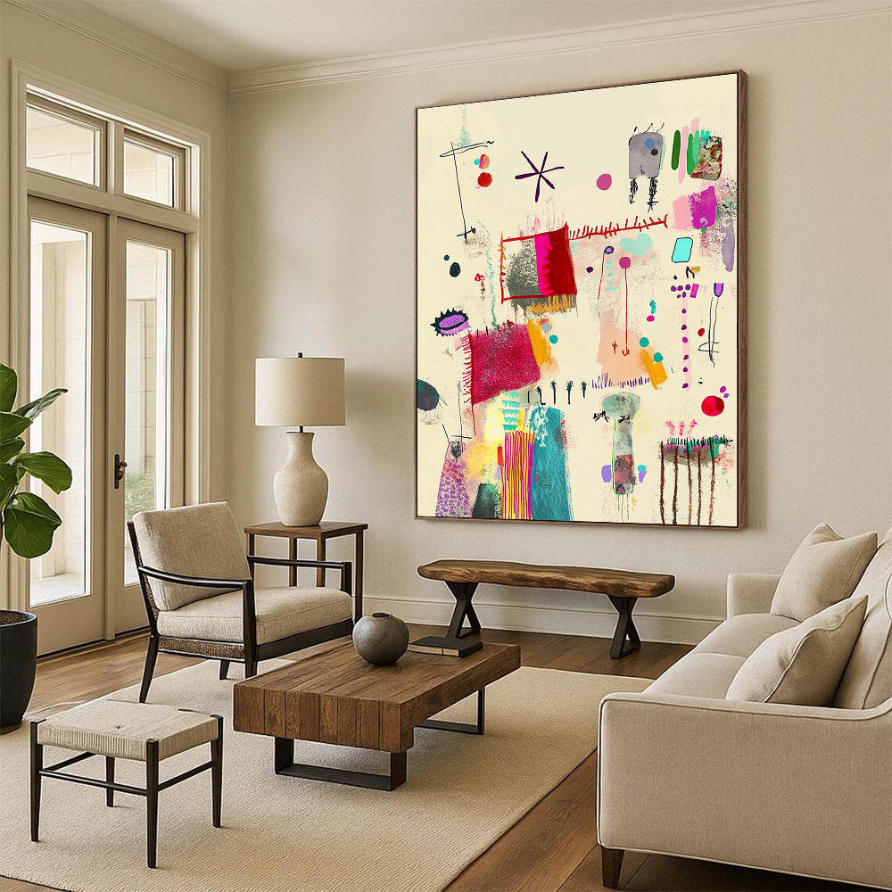 Whimsical Abstract Doodles Art for Bohemian - Style Café & Art - Loving Teen’s Bedroom STSC1323