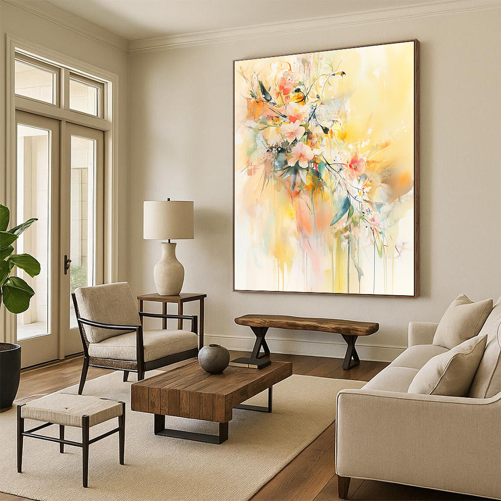 Floral Watercolor Bouquet for Romantic Bedroom & Elegant Tea Room STSC501