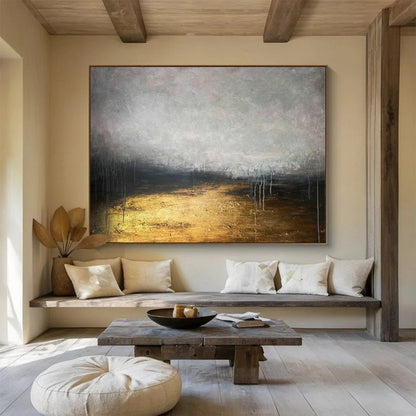 Gold Leaf Abstract Art for Luxury Hotel Presidential Suite Living Rooms DLZ3166