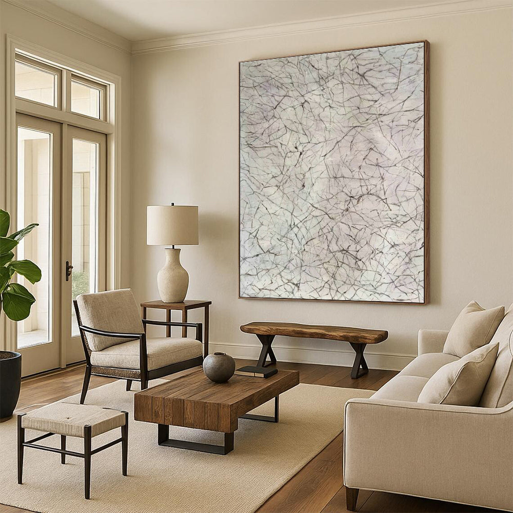 Grey - Line Texture Art for Living Room & Study DLZ0484