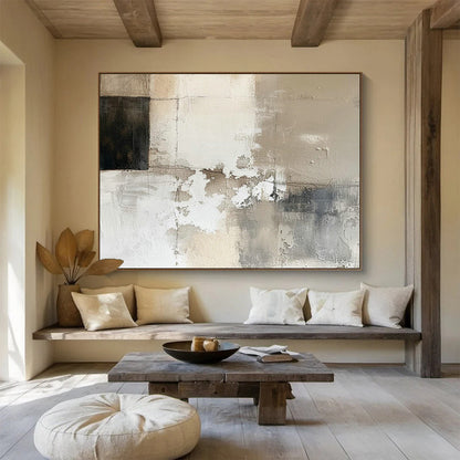 Gray - White Abstract Texture Art for Minimalist Hallway DLZ2888