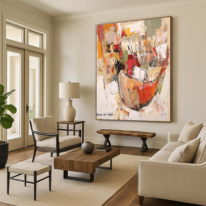 Colorful Abstract Still Life for Vibrant Kitchen & Creative Café STSC639