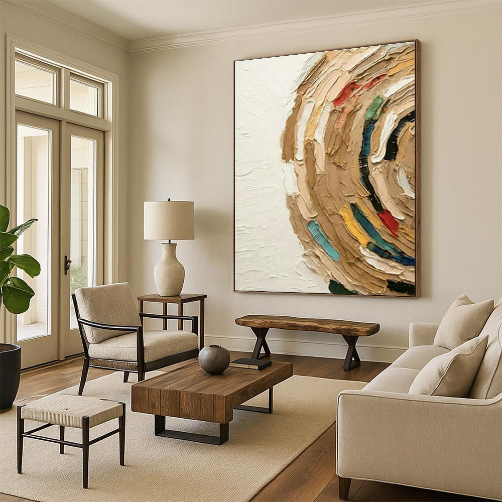 Colorful Textured Circle Art for Art Studio Classroom & Eclectic Coffeehouse DLZ1508