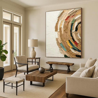 Colorful Textured Circle Art for Art Studio Classroom & Eclectic Coffeehouse DLZ1508