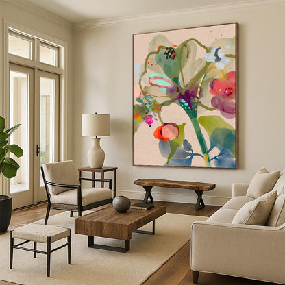 Colorful Floral Abstract Art for Garden - Themed Bridal Suite Lounges DLZ0083