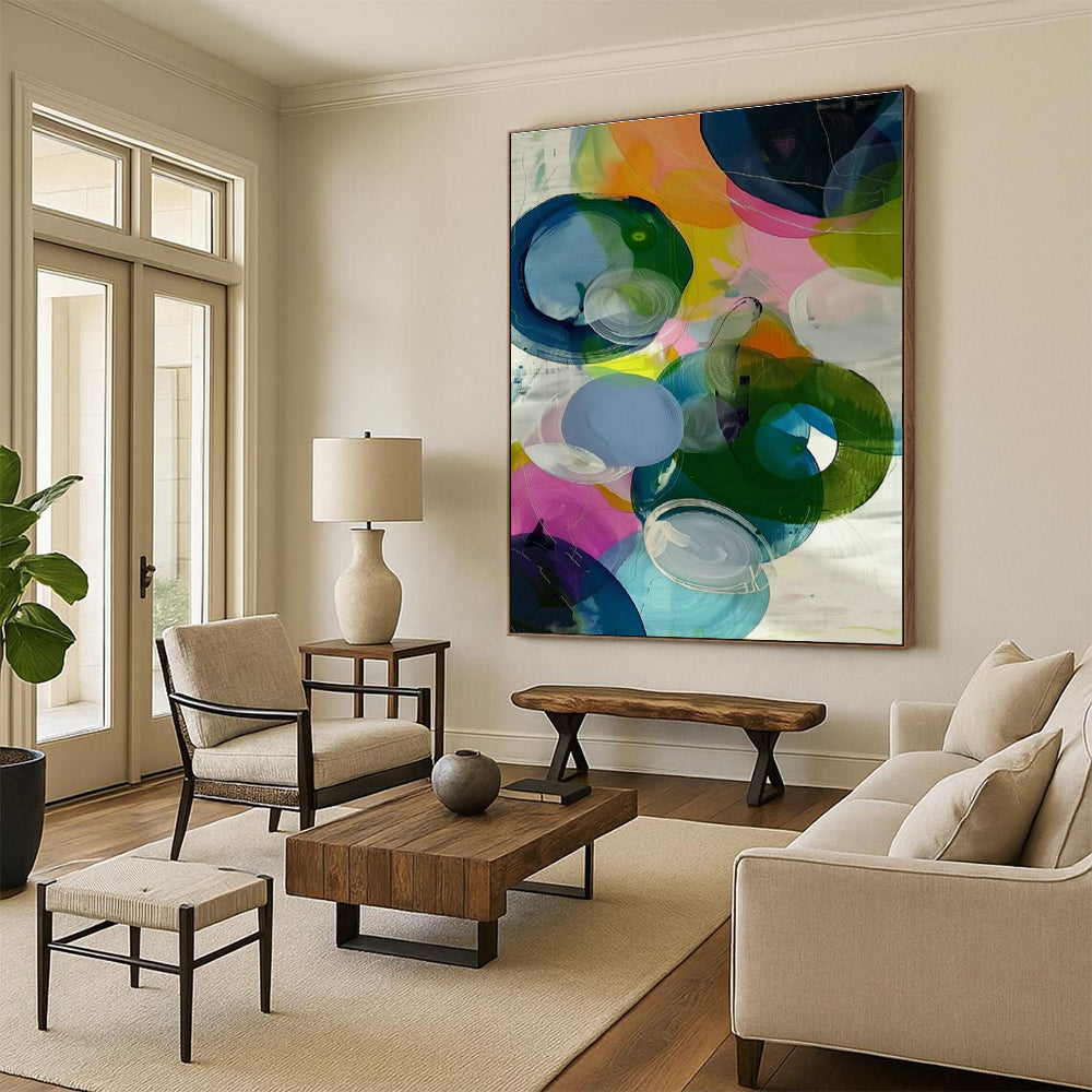 Colorful Circle Abstract Art for Kids’ Playroom & Modern Art Gallery Pop - Up DLZ1006