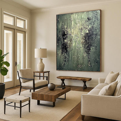 Textured Green Abstract for Industrial - Chic Loft & Artistic Studio STSC587