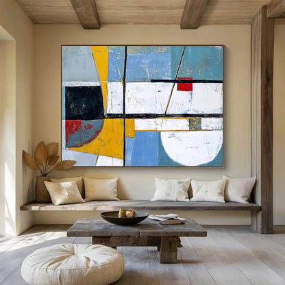 Geometric Color Block Composition Art for Contemporary Office & Architectural Firm SC391