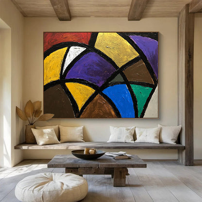 Colorful Geometric Mosaic Art for Modern Living Room & Creative Office SC440
