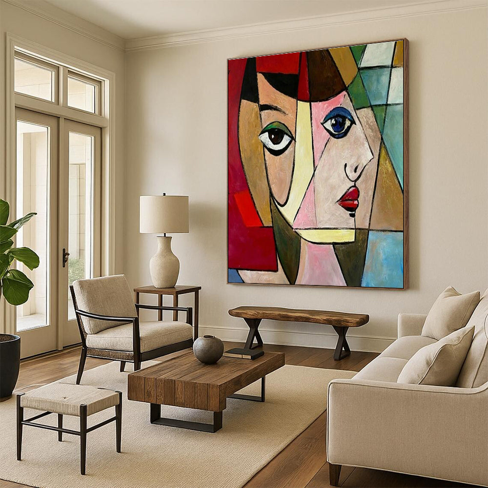 Cubist Portrait Art for Art History Museum & Bohemian Living Room DLZ1414