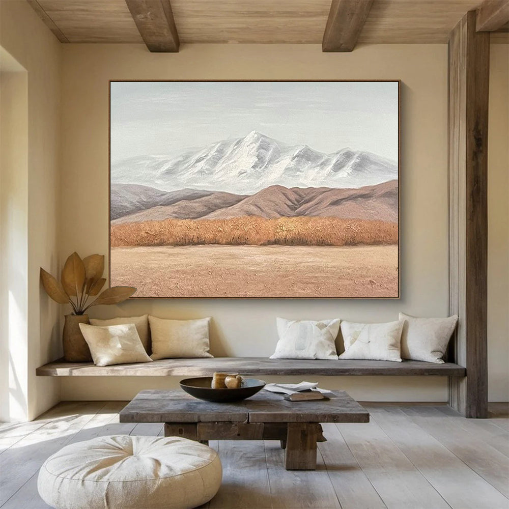 Snow Mountain Landscape Art for Adventure Lodge Common Area Walls DLZ3274