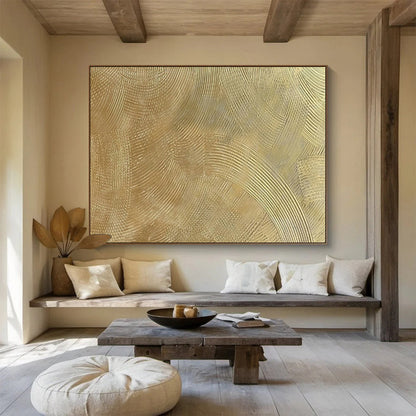 Golden Wave Abstract for Luxury Hotel Lobby DLZ2964