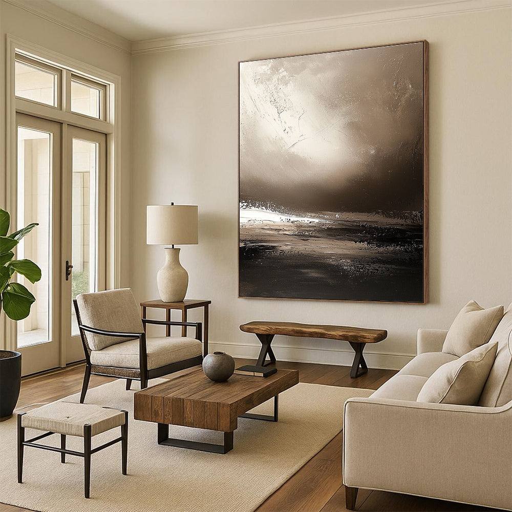 Monochromatic Seaside Abstract for Minimalist Beach House & Serene Spa STSC646